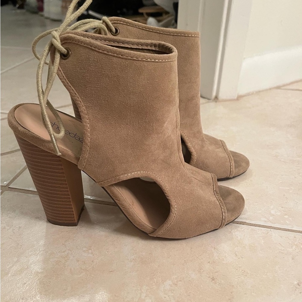 Suede heels from Shoedazzle